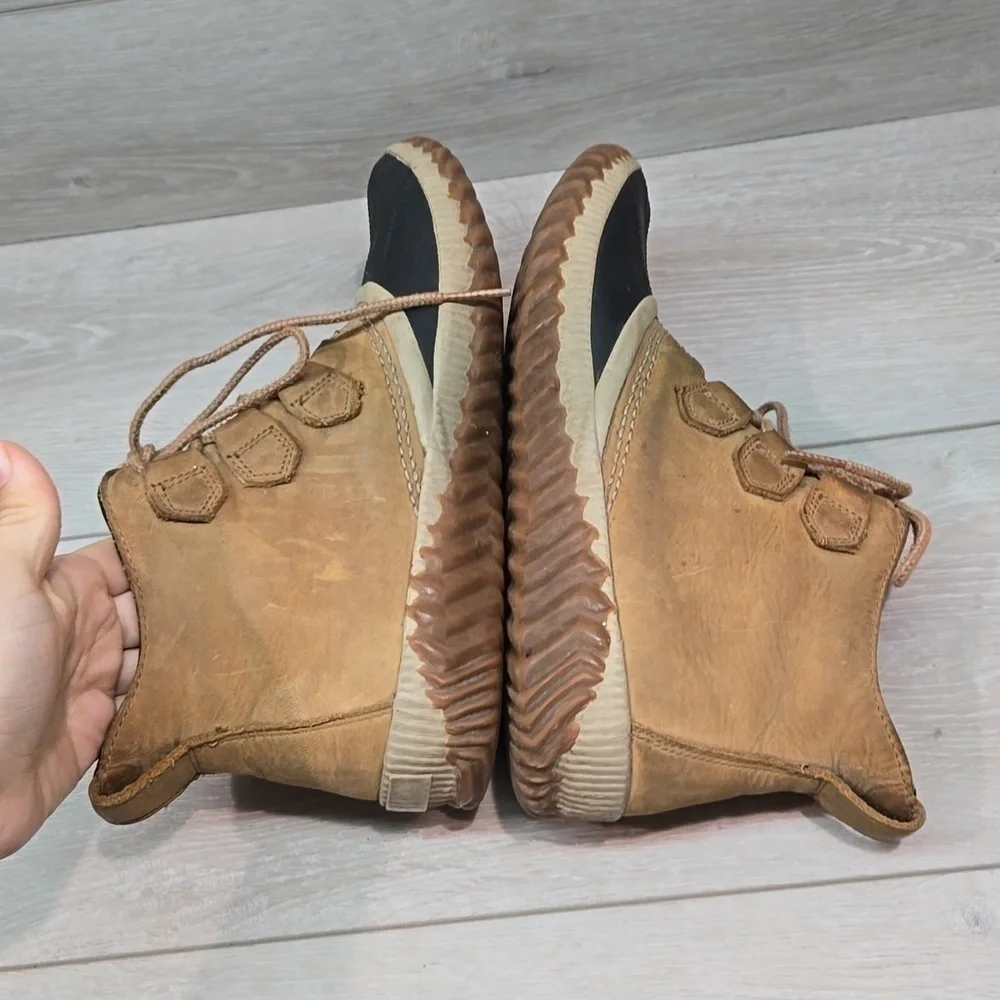 Sorel Women Out N About Rubber Leather Duck Boots shoes sz 9.5